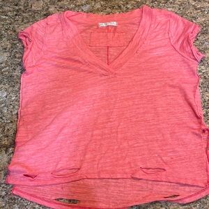 Free people coral pink tshirt size small